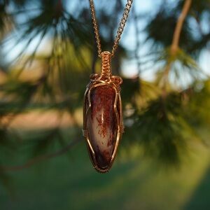 Handmade wire wrapped crystal necklace